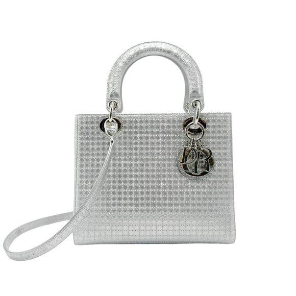 DIOR Silver Leather Shoulder Bag - Picture 1 of 5